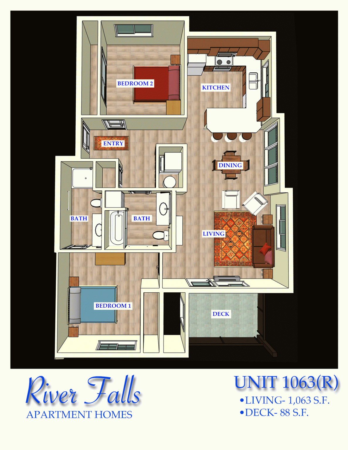 Floorplans River Falls Apartments